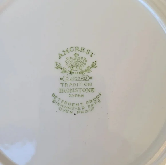Vintage Amcrest Concord ironstone blue white plates set of 6 Japan 7 1/4" - Picture 4 of 9